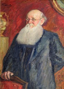 Portræt af den revolutionære grev Piotr Kropotkin, 1919 (tempera på lærred)